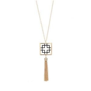 Shira Melody | Black & Goldtone Madison Pendant Necklace